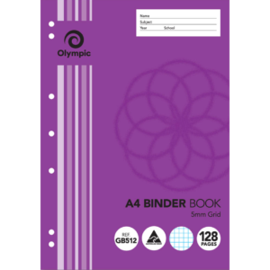 Olympic Grid Binder Book A4 128 Page 5mm